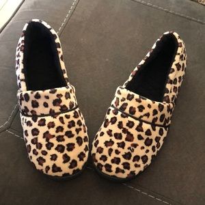 Target brand Girls leopard slippers .